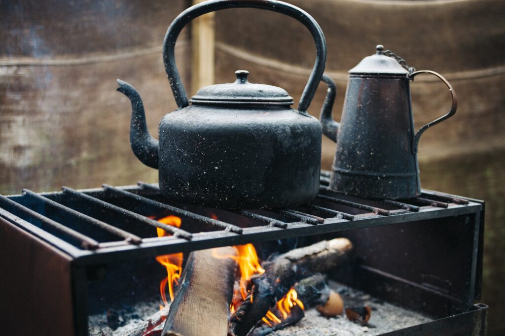 black kettle on grill